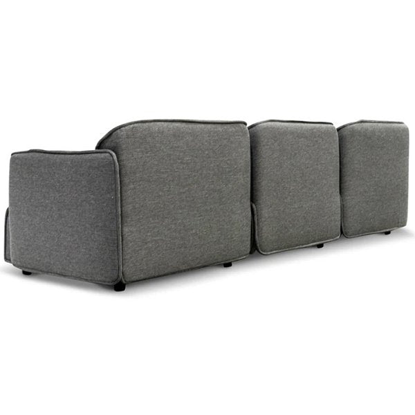 Alvaro Left Return Modular Fabric Corner Sofa - Graphite Grey