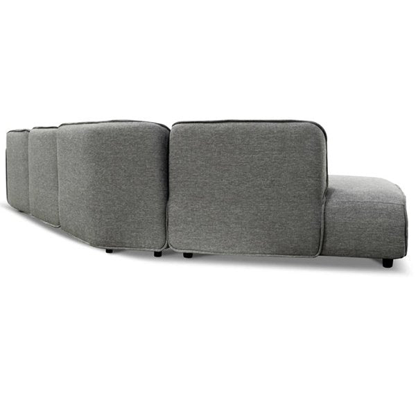 Alvaro Left Return Modular Fabric Corner Sofa - Graphite Grey