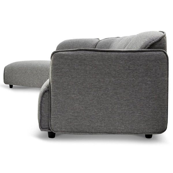 Alvaro Left Return Modular Fabric Corner Sofa - Graphite Grey