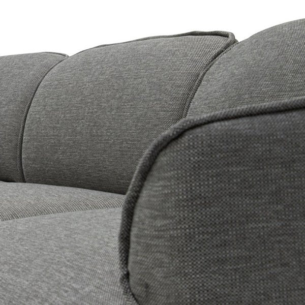 Alvaro Left Return Modular Fabric Corner Sofa - Graphite Grey