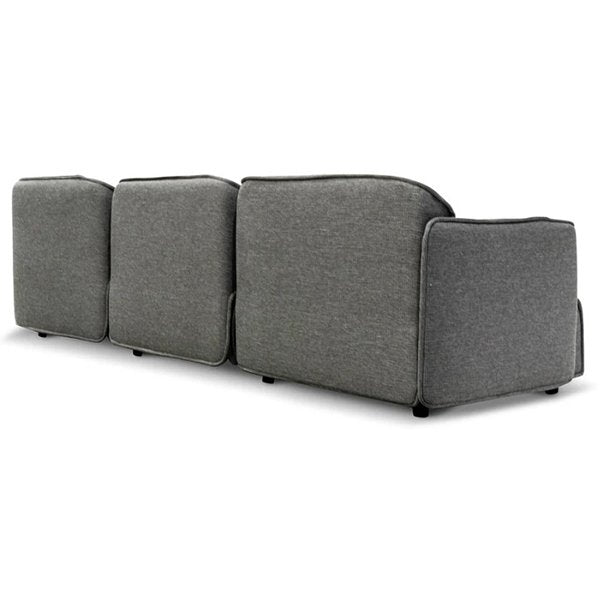 Alvaro Right Return Modular Fabric Corner Sofa - Graphite Grey