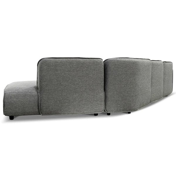 Alvaro Right Return Modular Fabric Corner Sofa - Graphite Grey