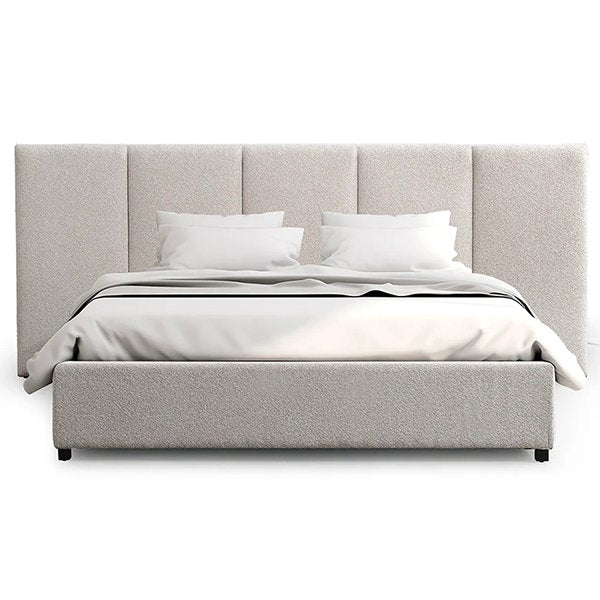 Amado King Bed Frame - Clay Grey with Storage