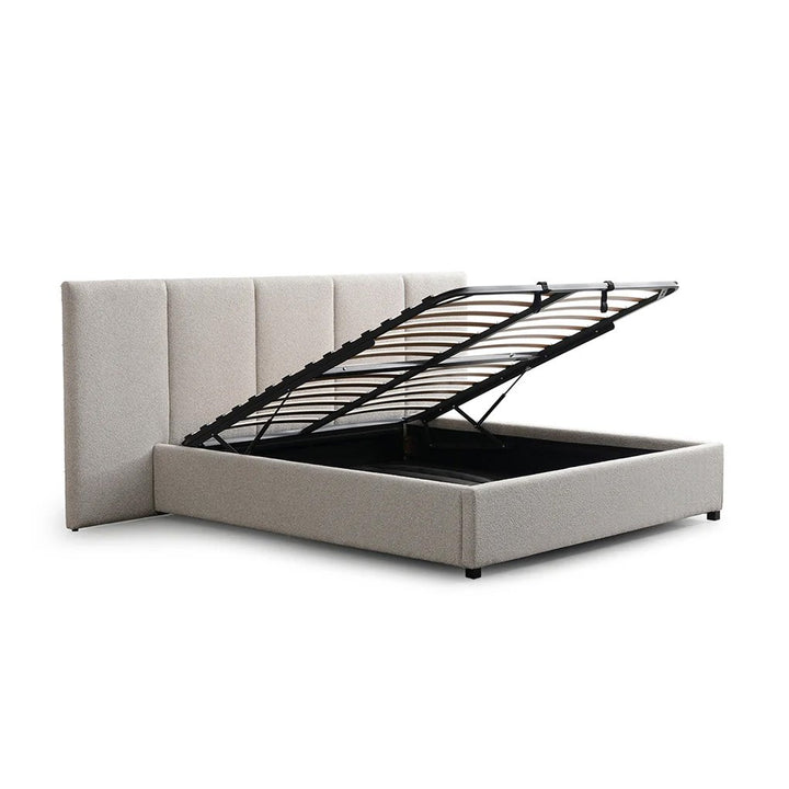 Amado King Bed Frame - Clay Grey with Storage