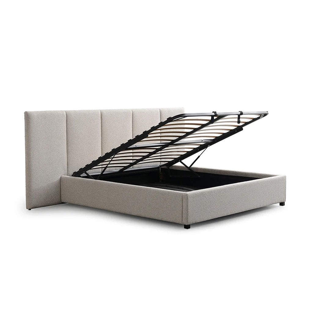 Amado Queen Bed Frame - Clay Grey with Storage