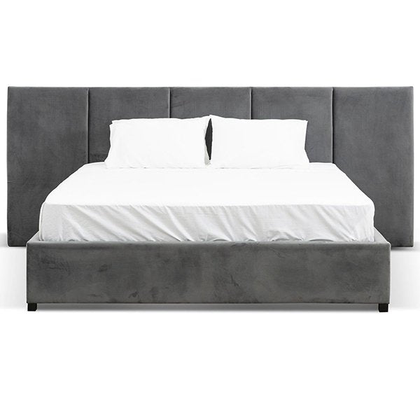 Amado King Sized Bed Frame - Charcoal Velvet