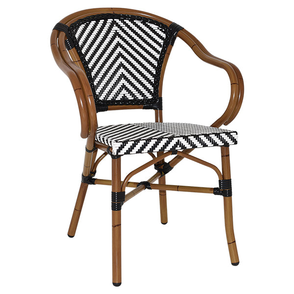 Amalfi Café Chair with Arms - Black