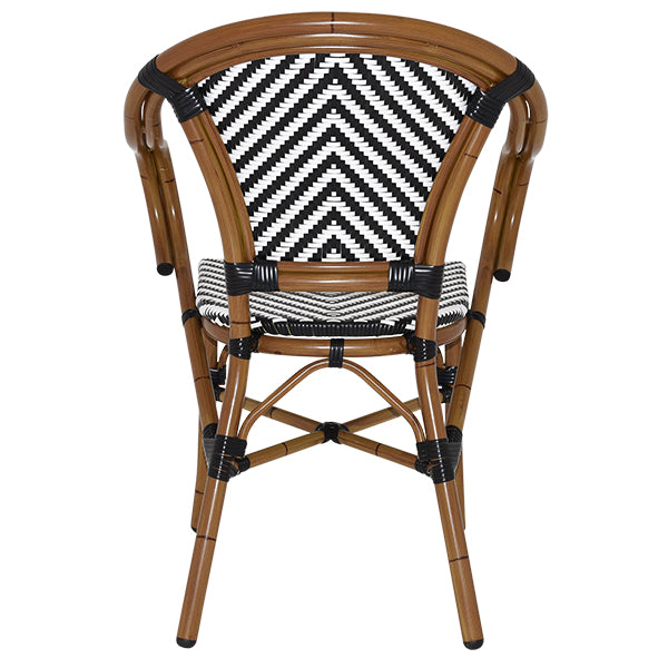 Amalfi Café Chair with Arms - Black