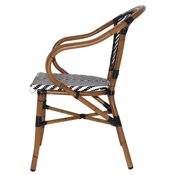 Amalfi Café Chair with Arms - Black