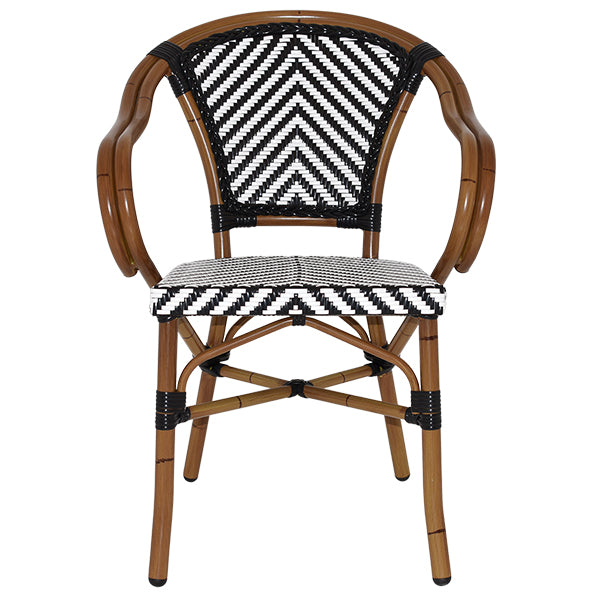 Amalfi Café Chair with Arms - Black