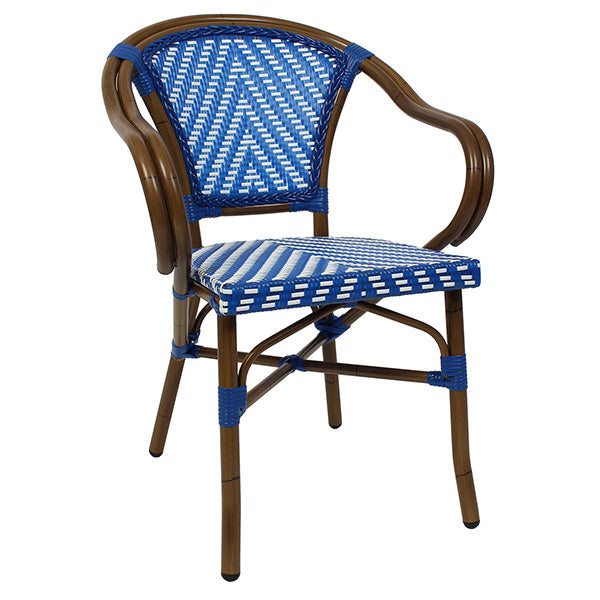 Amalfi Café Chair with Arms - Blue