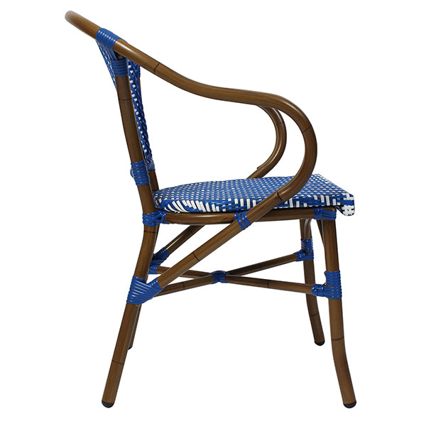 Amalfi Café Chair with Arms - Blue