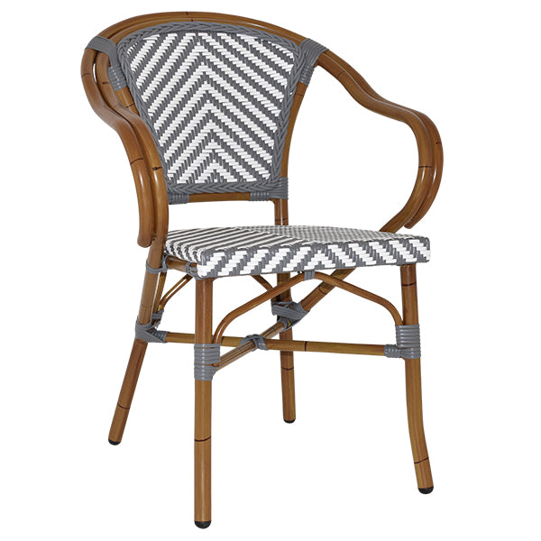 Amalfi Café Chair with Arms - Grey