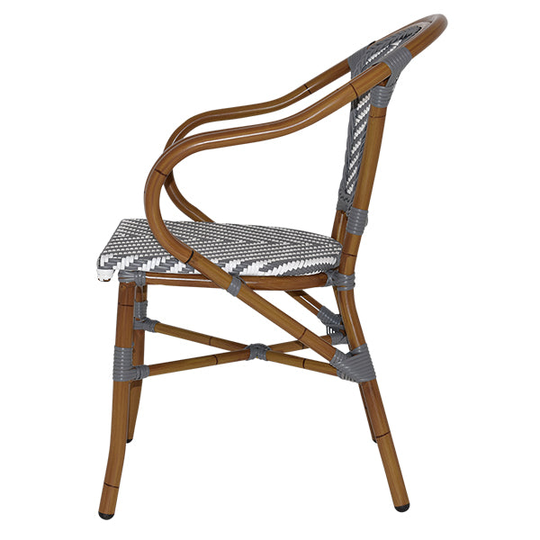 Amalfi Café Chair with Arms - Grey