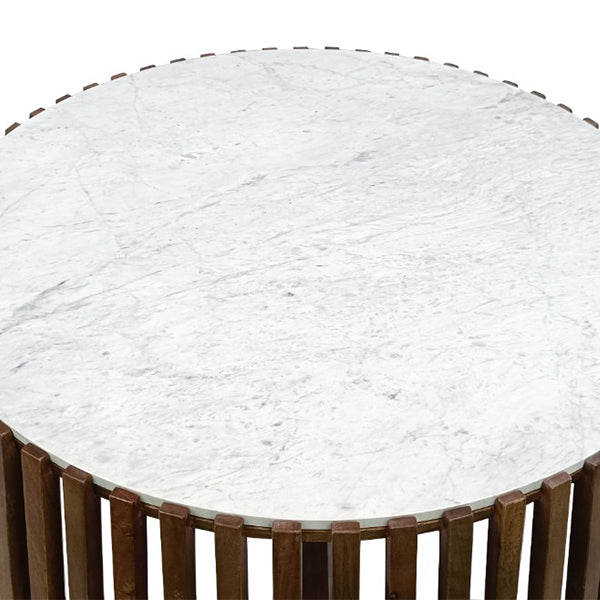 Amanda 110cm Round Coffee Table with Marble Top