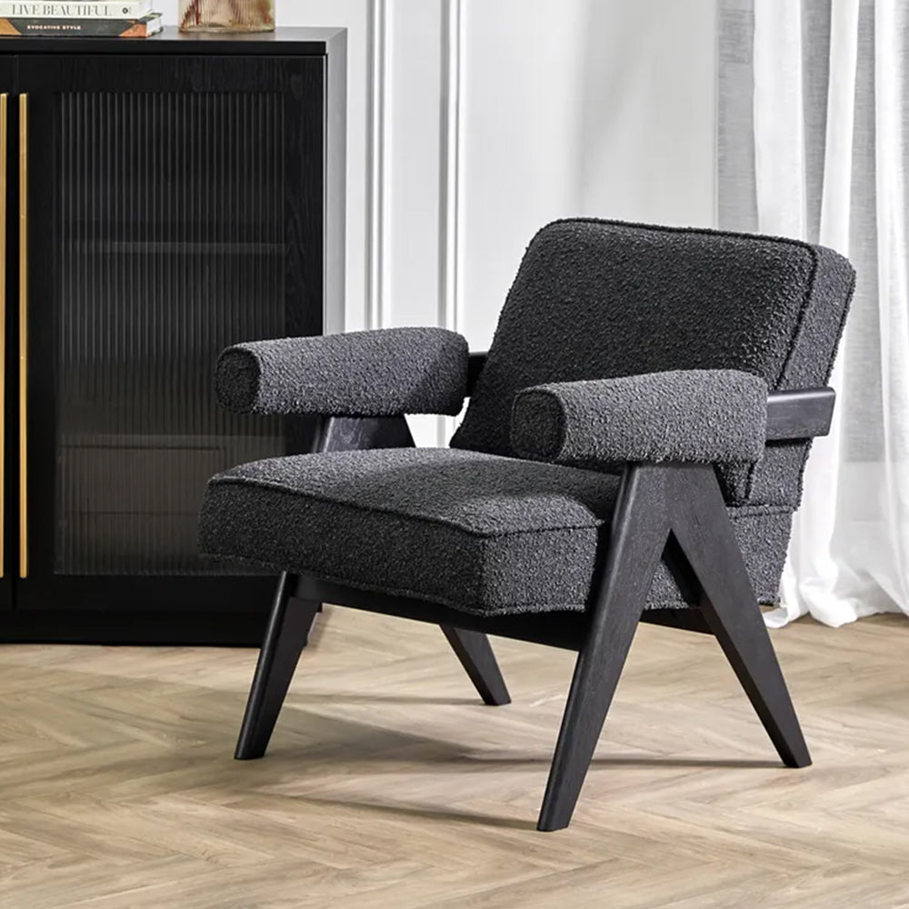 Ambrose Arm Chair - Black Onyx Boucle