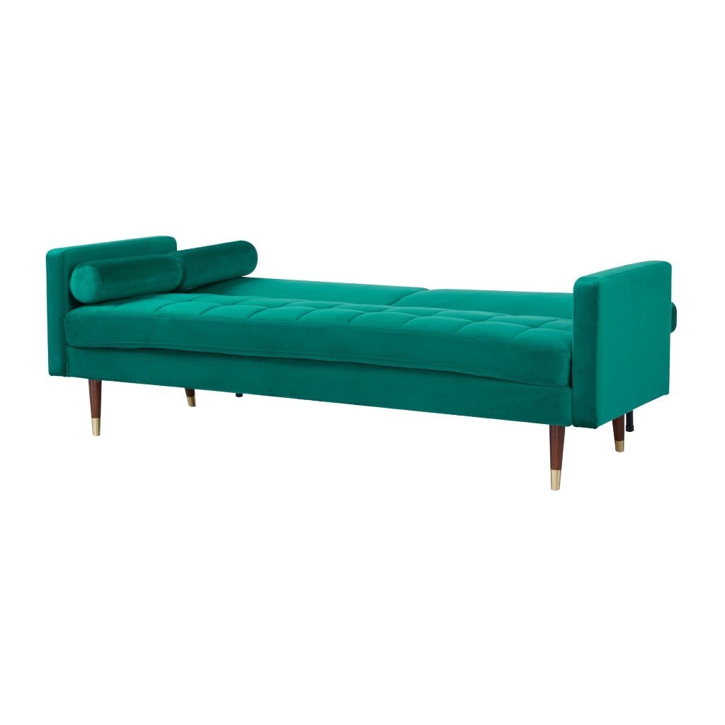 Amelia 3 Seater Fabric Sofa Bed - Green