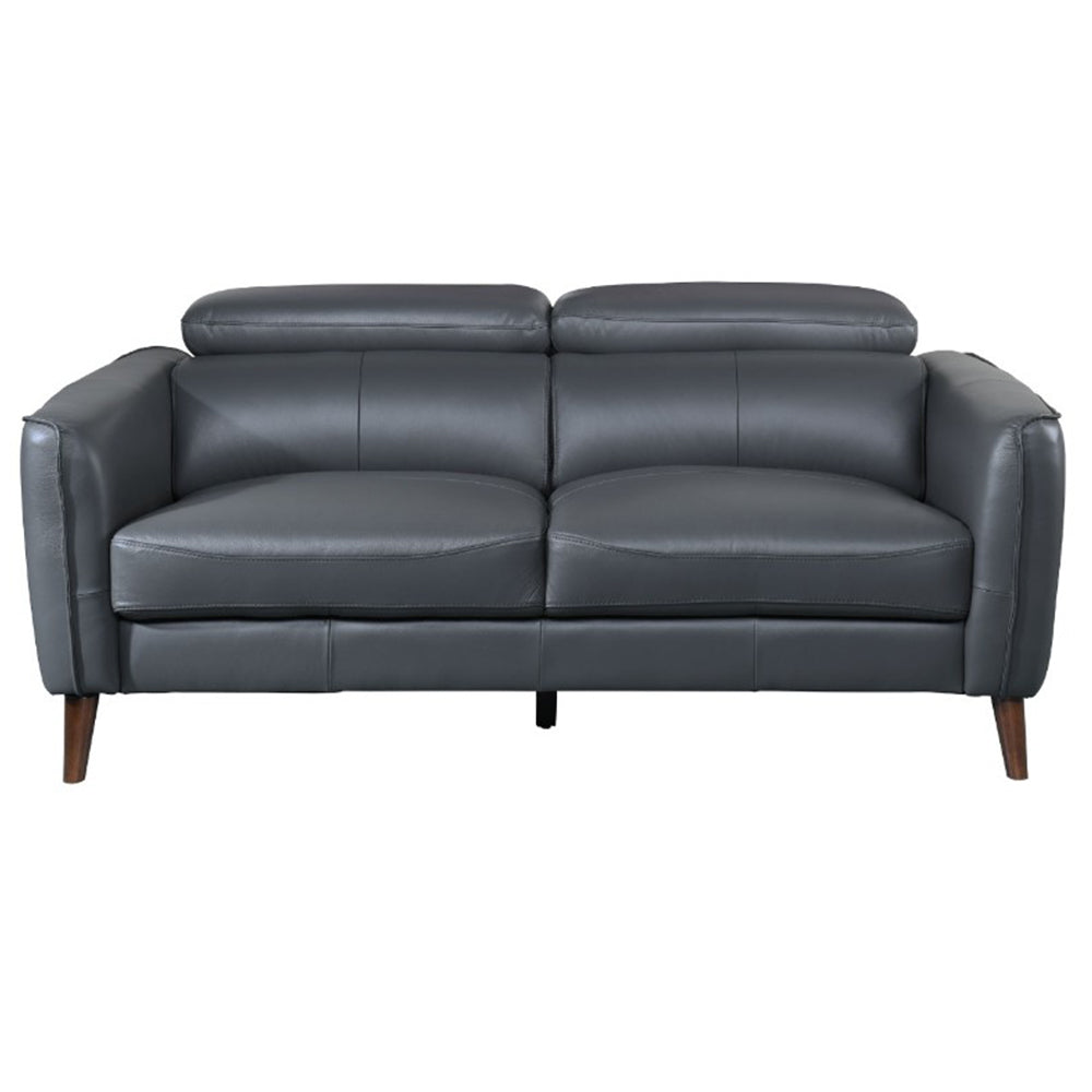 Amendola 2-Seater Leather Sofa - Grey
