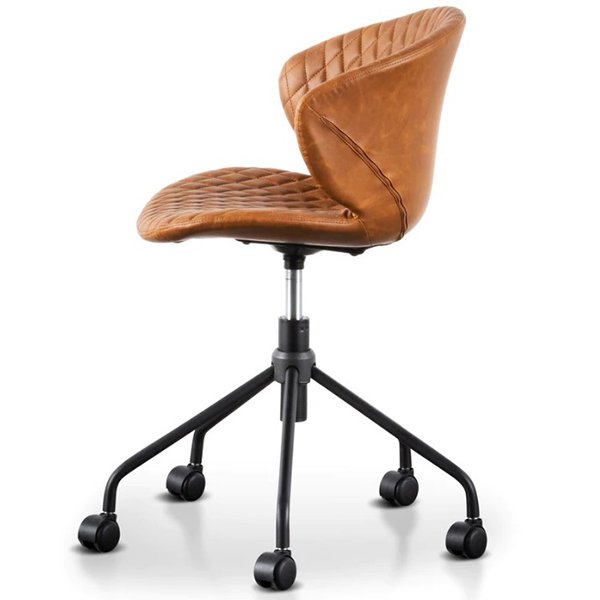 Amos Office Chair - Tan with Black Base