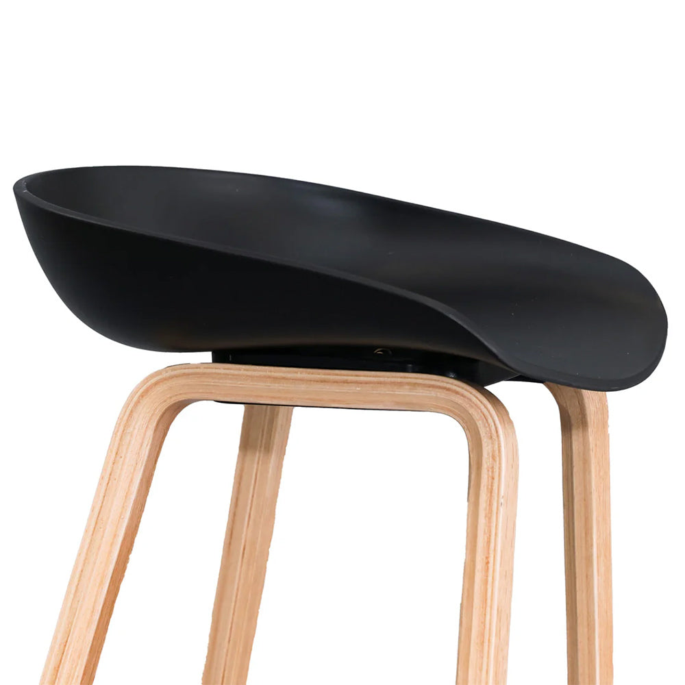 Rachel Bar Stool - Black And Natural