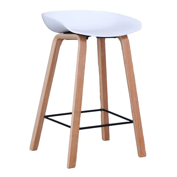 Rachel Bar Stool - White And Natural