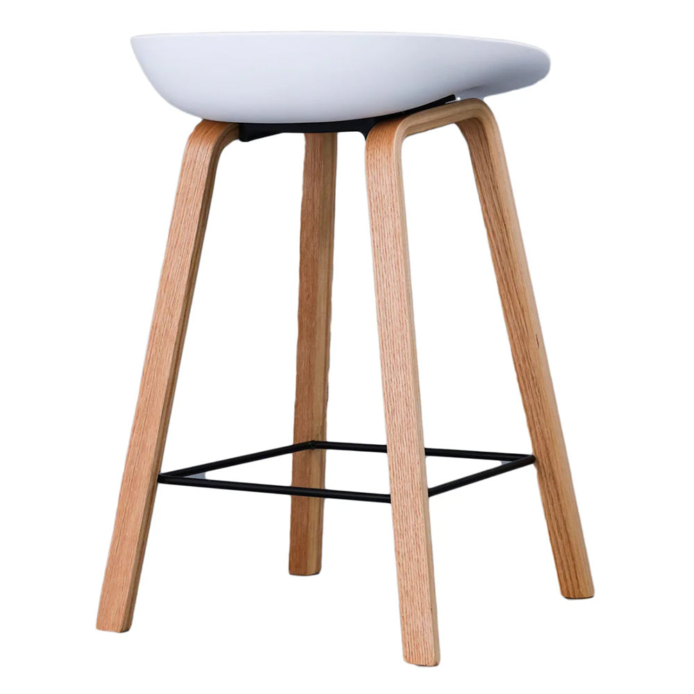 Rachel Bar Stool - White And Natural