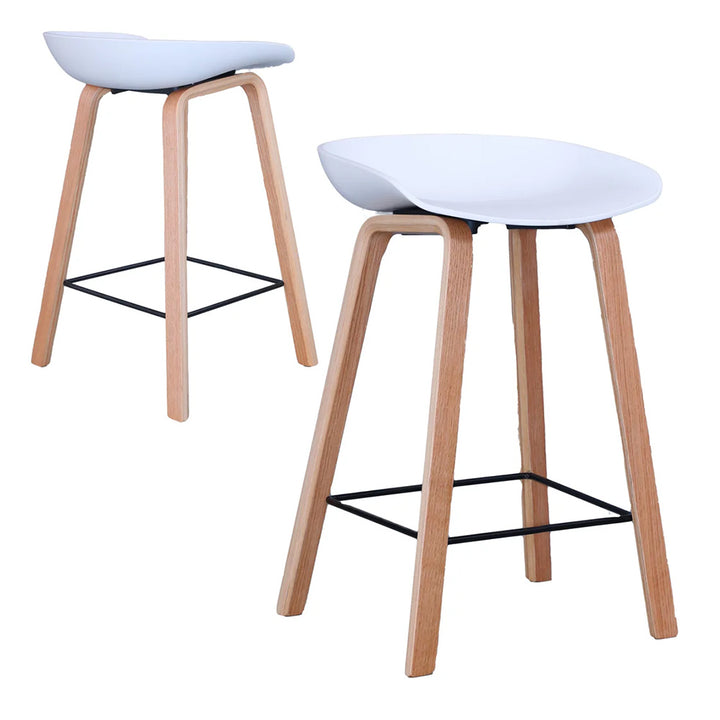 Rachel Bar Stool - White And Natural