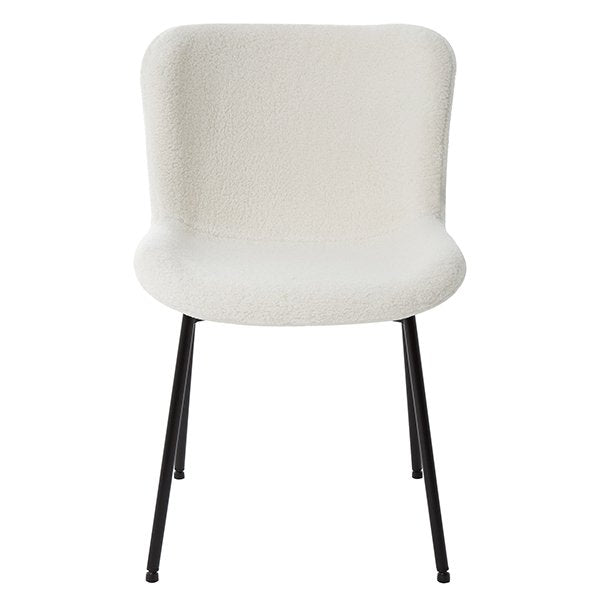 Ancel Boucle Dining Chairs (Set of 2) - White