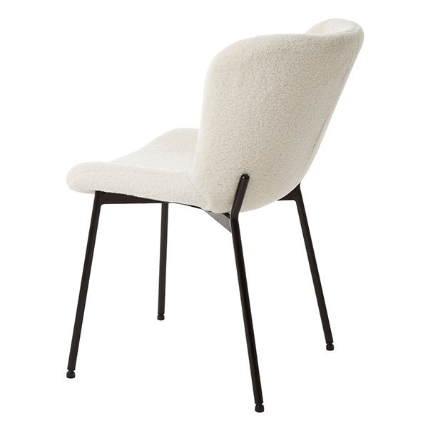 Ancel Boucle Dining Chairs (Set of 2) - White