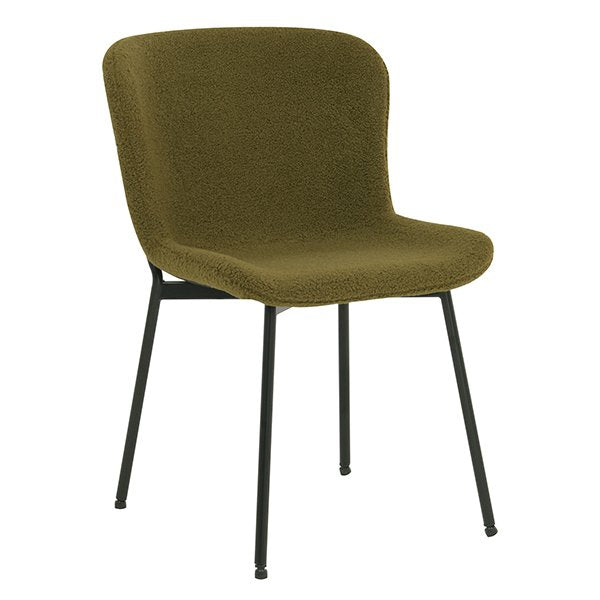 Ancel Boucle Dining Chairs (Set of 2) - Olive