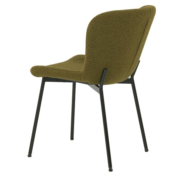 Ancel Boucle Dining Chairs (Set of 2) - Olive