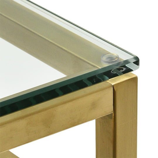 Anderson 1.15m Console Glass Table - Brushed Gold Base