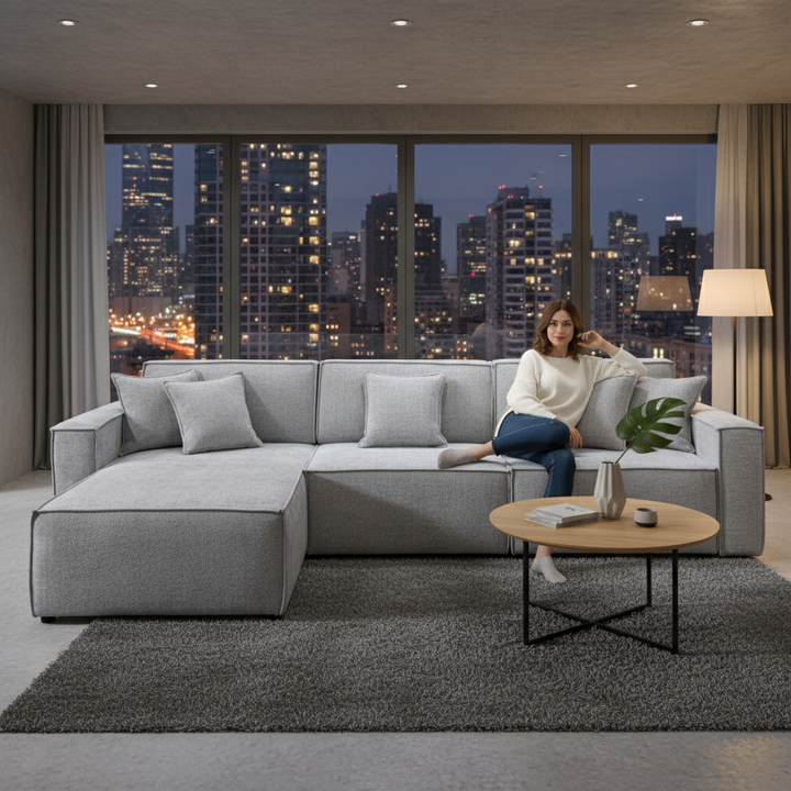 Apartment Fabric Modular Sofa - Slate