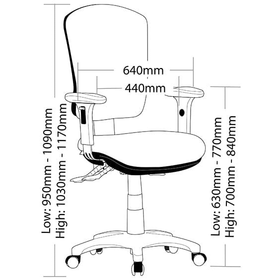 Aqua High Back Ergonomic Office Chair with Adjustable Arms