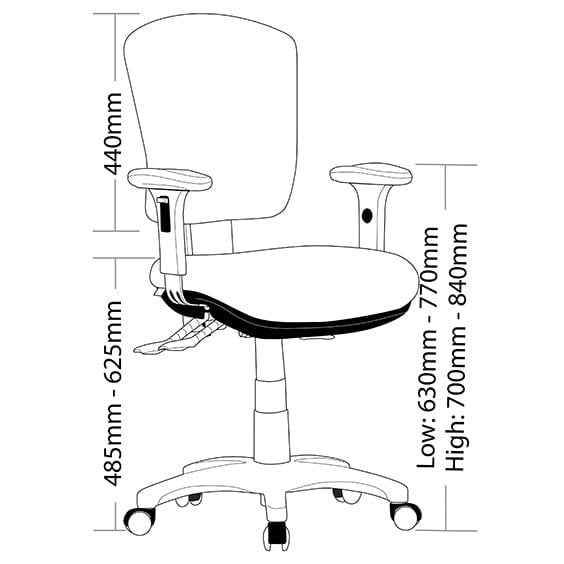 Aqua Medium Back Ergonomic Office Chair with Adjustable Arms