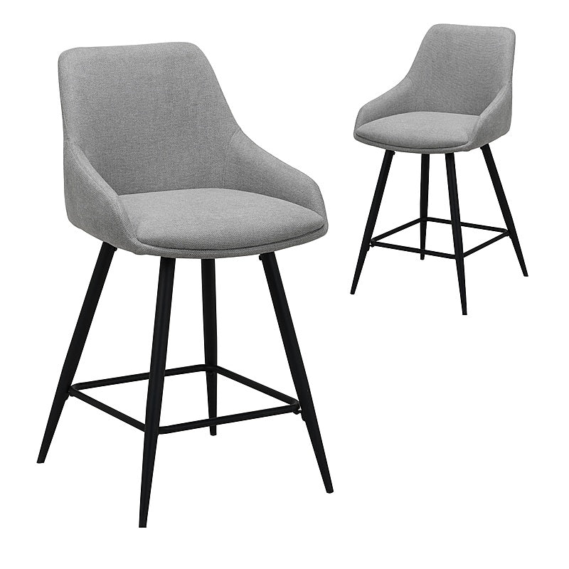 Argostoli Set of 2 Bar Stool - Silver Grey