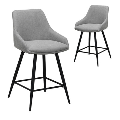 Argostoli Set of 2 Bar Stool - Silver Grey