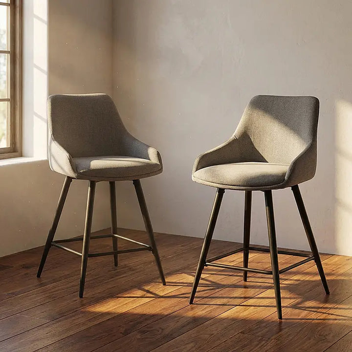 Argostoli Set of 2 Bar Stool - Silver Grey