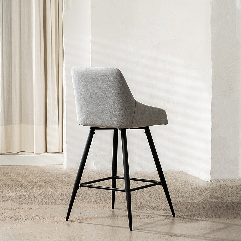 Argostoli Set of 2 Bar Stool - Silver Grey