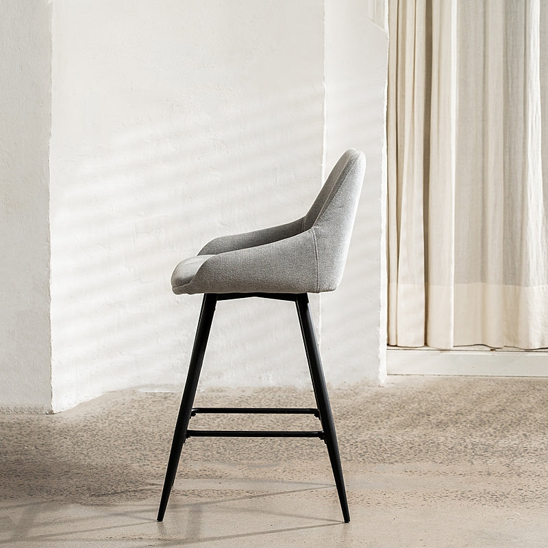 Argostoli Set of 2 Bar Stool - Silver Grey