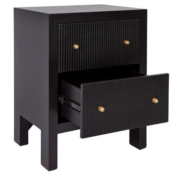 Ariana Bedside Table - Small Black