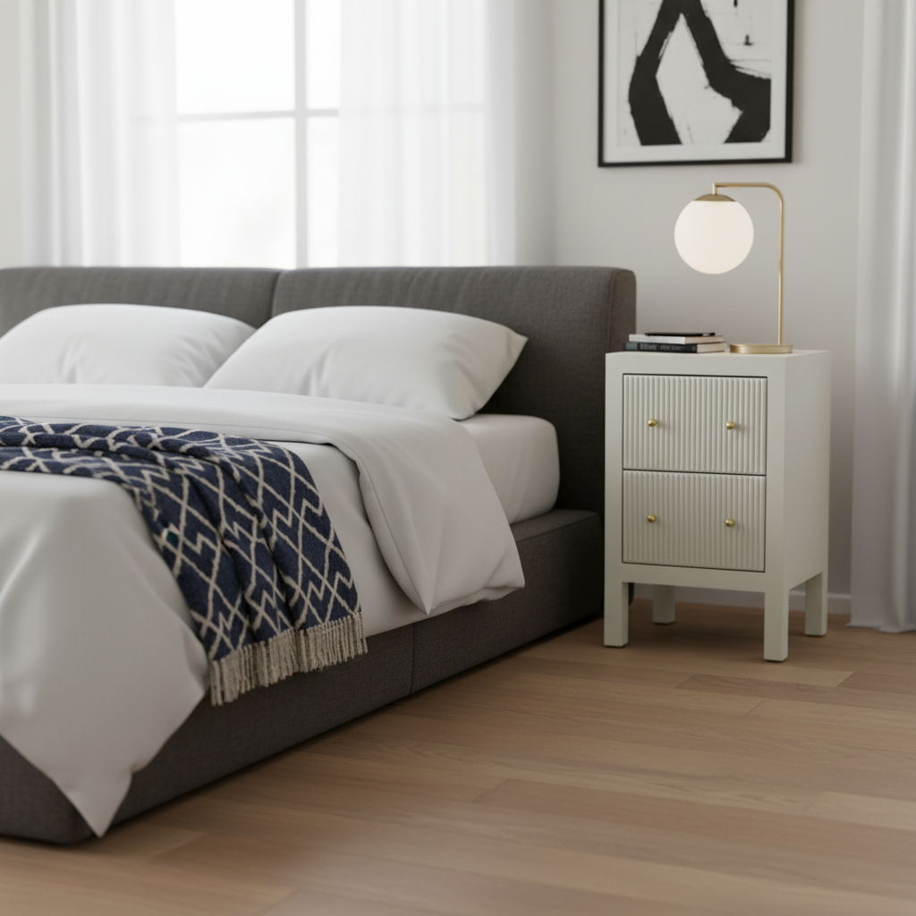 Ariana Bedside Table - Petite Grey