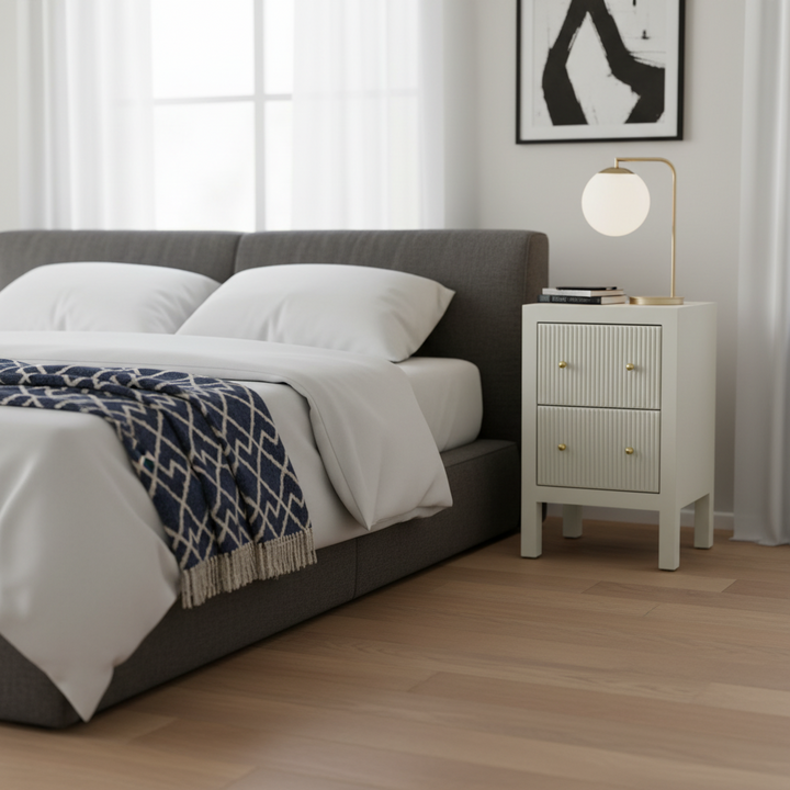 Ariana Bedside Table - Petite Grey