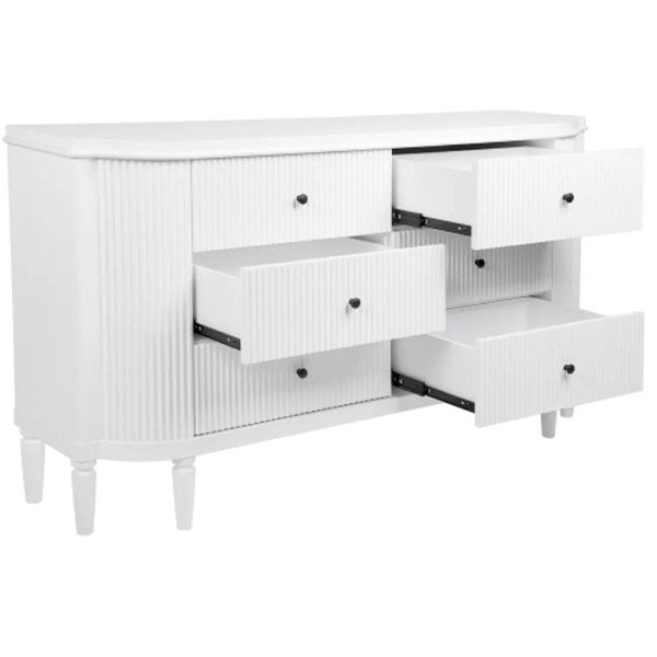 Arielle 6 Drawer Chest - White