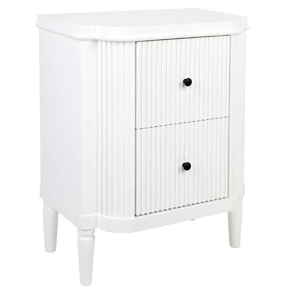 Arielle Bedside Table - White