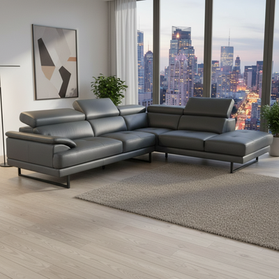 Arizona Premium Leather Chaise Sofa