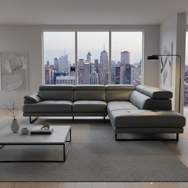 Arizona Premium Leather Chaise Sofa