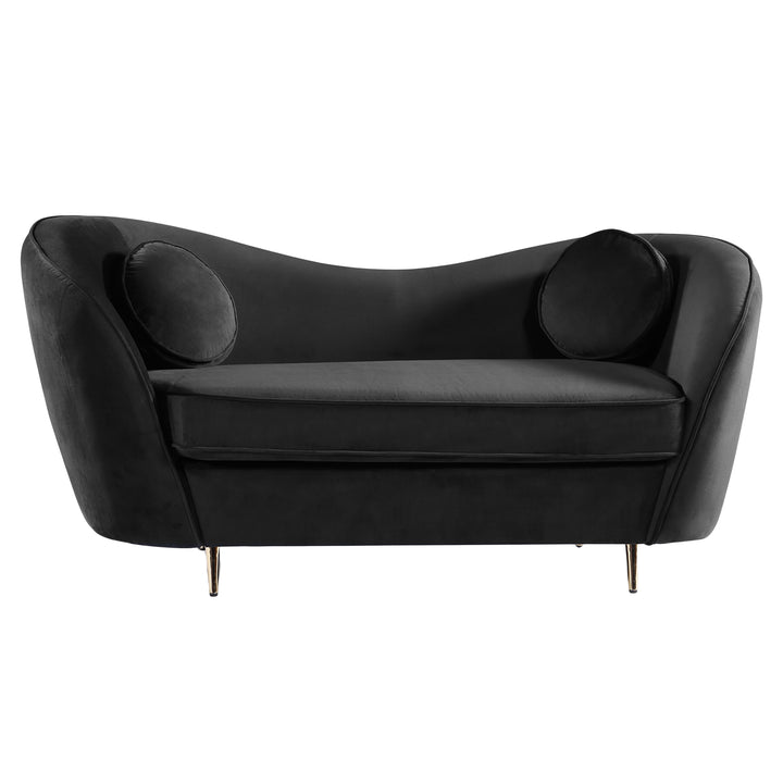 Arkisha 2 Seater Velvet Sofa - Black