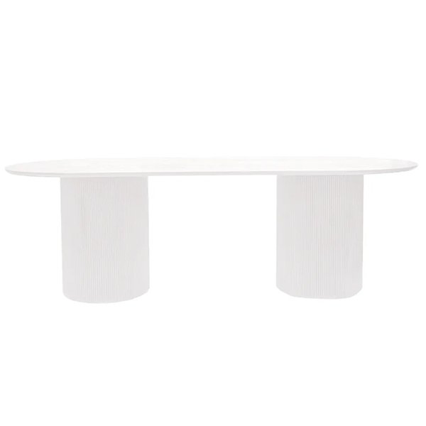 Arlo Oval Dining Table - 2.4m White