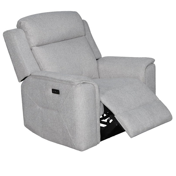 Adelong Fabric Electric Recliner Armchair - Light Grey